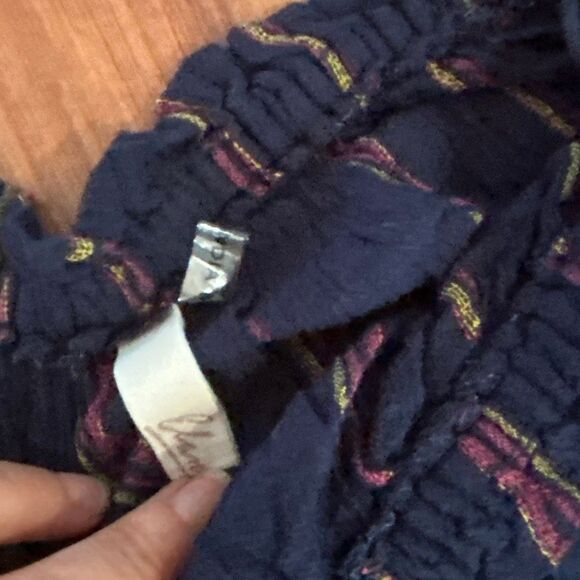 Elan navy pinstriped strapless gauze peasant maxi dress size S resort wear - Picture 3 of 7